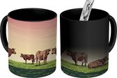 Magische Mok - Foto op Warmte Mok - Kindertekening van koeien bij zonsondergang - 350 ML