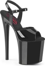 Pleaser - NAUGHTY-809 Sandaal met enkelband, Paaldans schoenen - US 11 - 41 Shoes - Zwart