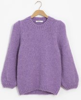 Sissy-Boy - Paarse wollen pullover met puff sleeve