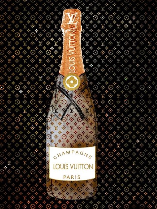 Glasschilderij - Champagne Louis Vuitton - 60x80 cm - Wanddecoratie