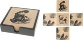 Naturel Collections Onderzetters botanisch 11x3,3x11cm 5st (1 stuk) assorti