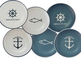 Dinerbord Marine Ø27cm aardewerk (1 stuk) assorti