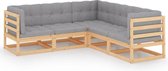 Decoways - 5-delige Loungeset met kussens massief grenenhout