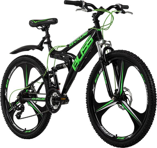Ks Cycling Fiets Mountainbike volledig 26 inch Bliss zwart-groen - 47 cm |  bol.com