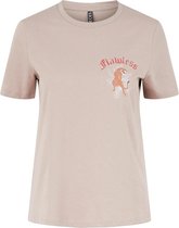 Pieces T-shirt Pchoppa Ss Tee Bc 17122583 Fawn/small Print Dames Maat - XS