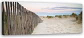 Trend24 - Canvas Schilderij - Strand Na Zonsondergang - Schilderijen - Landschappen - 150x50x2 cm - Beige