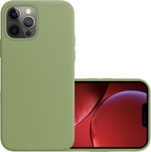 Hoes Geschikt voor iPhone 13 Pro Max Hoesje Cover Siliconen Back Case Hoes - Groen