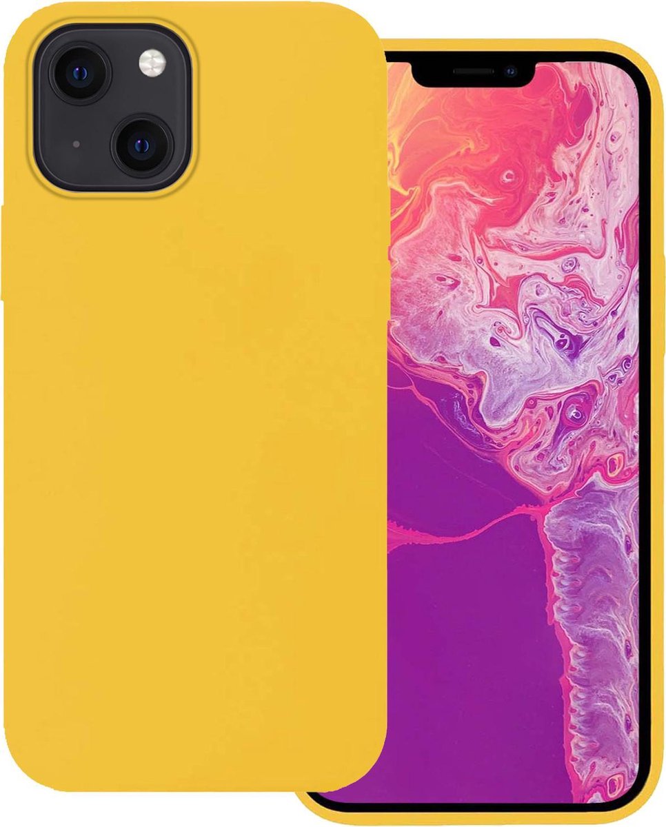 Hoesje Geschikt voor Apple iPhone 13 - Sterk & Shockproof - Hoes Cover - Siliconen Case - Geel
