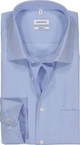 Seidensticker regular fit overhemd - lichtblauw met wit geruit - Strijkvrij - Boordmaat: 45