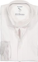 OLYMP No. Six 24/Seven super slim fit overhemd - tricot - wit - Strijkvriendelijk - Boordmaat: 39