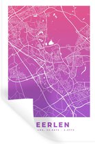 Stickers muraux - Plan de la Nederland - Heerlen - Pays-Bas - Violet - 60x90 cm - Feuille adhésive - Carte