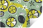 Stickers muraux - Été - Fleurs - Fruits - 60x40 cm - Feuille adhésive