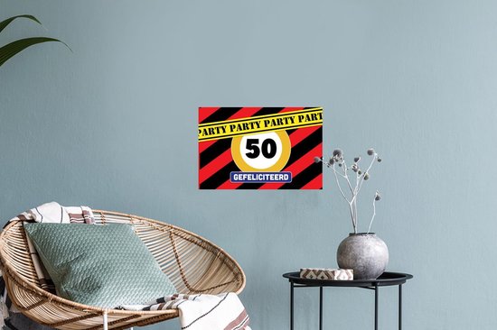 Stickers muraux - Film autocollant - Anniversaire - Décoration 50 ans - Anniversaire - 30x20 cm - Film adhésif - Stickers muraux muraux Chambre d'enfant - Papier peint autocollant - Papier peint autocollant - Film autocollant