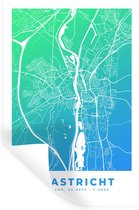 Muurstickers - Sticker Folie - Stadskaart - Maastricht - Nederland - Blauw - 40x60 cm - Plakfolie - Muurstickers Kinderkamer - Zelfklevend Behang - Plattegrond - Zelfklevend behangpapier - Stickerfolie