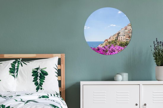 WallCircle - Cercle mural ⌀ 60 - Côte amalfitaine - Bloem - Mer - Tableaux ronds salon - Assiette murale ronde - Décoration murale cercle - Décoration chambre intérieur - Décoration murale murale cercle - Accessoires de maison