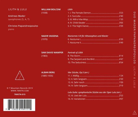 Duo Mader/Papandreopoulos - Lilith & Lulu (CD)