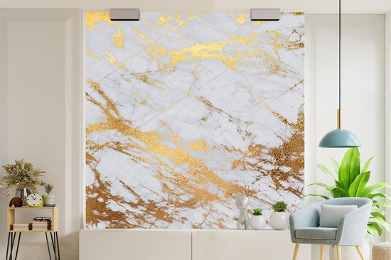 Papier peint - Papiers Papier peint photo Marbre - Motifs - Or - Largeur 300 cm x Hauteur 300 cm