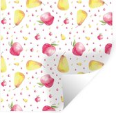 Stickers muraux - Poires - Pommes - Aquarelle - 30x30 cm - Feuille adhésive