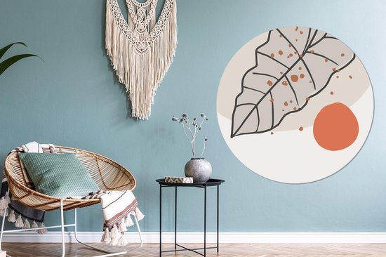 WallCircle - Tableau - Summer Leaf Xxl - Multicolore - 120 X 120 Cm
