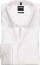 OLYMP Luxor modern fit overhemd - wit zonder borstzak - Strijkvrij - Boordmaat: 44