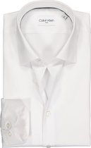 Calvin Klein Fitted overhemd - wit - Strijkvriendelijk - Boordmaat: 45