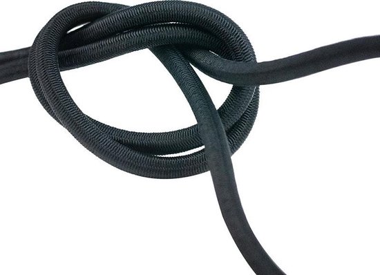 Elastisch koord 6mm zwart trapezekoord - 25 meter van Merkloos — afbeelding 3
