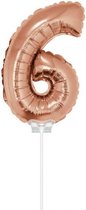 folieballon cijfer 6 40 cm ros√© goud