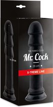 Mr Cock - X-Treme Line - Ribbed Cock - Dildo Zuignap - Geribbeld - Zwart - 28cm