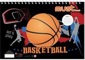 sticker- en kleurboek Basketball papier zwart 40 pagina's