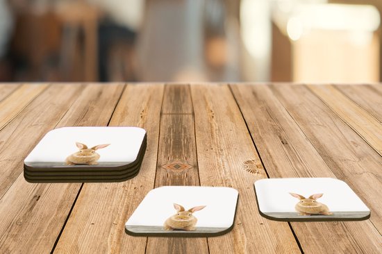 Sous-verres -verres - Chambre de bébé - Lapin - 10x10 cm - 6 pièces