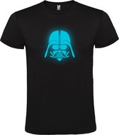 Zwart T-Shirt met “ Darth Vader “ logo Glow in the dark Blauw Size L