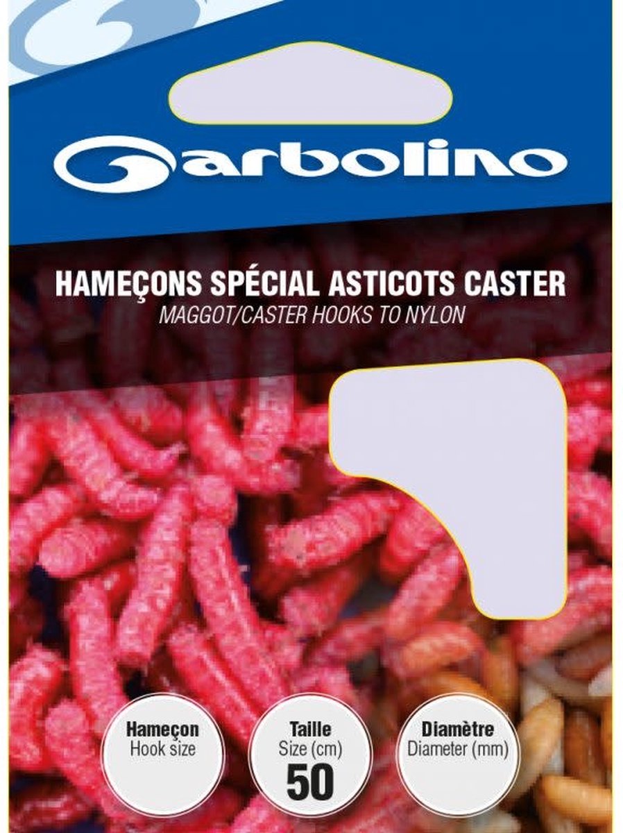 Garbolino Onderlijn Speciaal Maden - Casters 50cm (10 pcs) - Maat : Haak 14 - 0.14mm