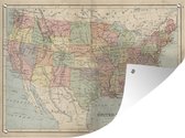 Tuinposter - Tuindoek - Tuinposters buiten - Vintage kaart van de Verenigde Staten - 120x90 cm - Tuin