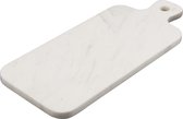 Marmer - dienblad met handvat - wit marmer - 40x17cm - rond marmer dienblad - vierkant marmer dienblad - decoratie schaal - tapasplank - serveerplank - broodplank