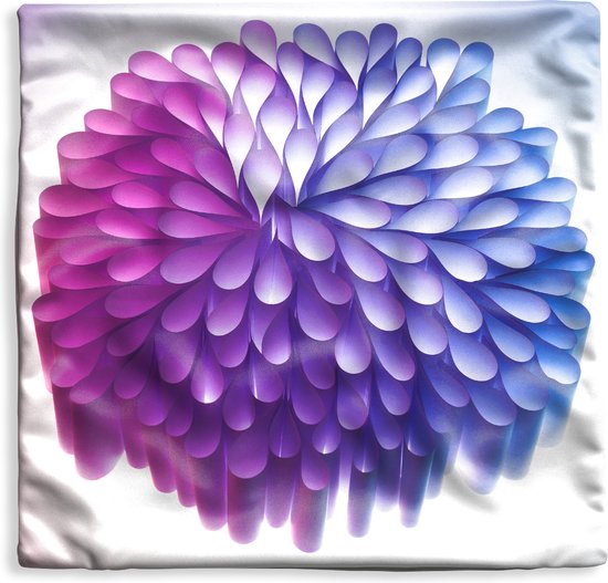 50x50 cm - Paarse geometrie van papier - Katoen / Polyester Voor Binnen |