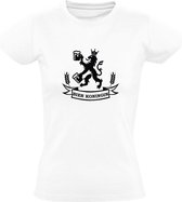 Bier Koningin| Dames T-shirt | Wit | Hollandse Leeuw | Nederland | Drank | Feest | Kroeg | Koningsdag