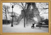 JUNIQE - Poster met houten lijst Paris -13x18 /Blauw & Grijs