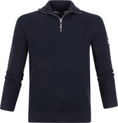 Gant Waffle Rib Half Zip Donkerblauw - maat XL