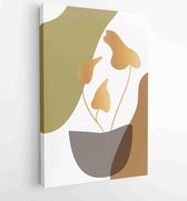 Marmeren kunstontwerp met abstracte vorm en gouden patroon. Ontwerp voor print, omslag, behang, minimale en natuurlijke kunst aan de muur. 2 - Moderne schilderijen – Verticaal – 18