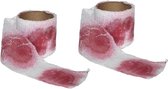 Bloederig verband 94 cm - 2x - Verbandrollen met bloed - Halloween/horror decoratie/verkleedaccessoires
