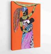 Mooie zwarte vrouw - Moderne schilderijen - Verticaal - 139217102 - 115*75 Vertical