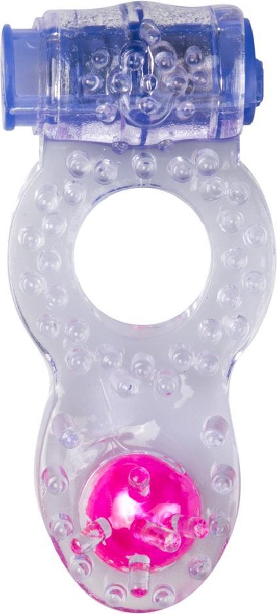 Goedkoopste Vibrerende Cockring Met Dubbele Stimulatie - Paars