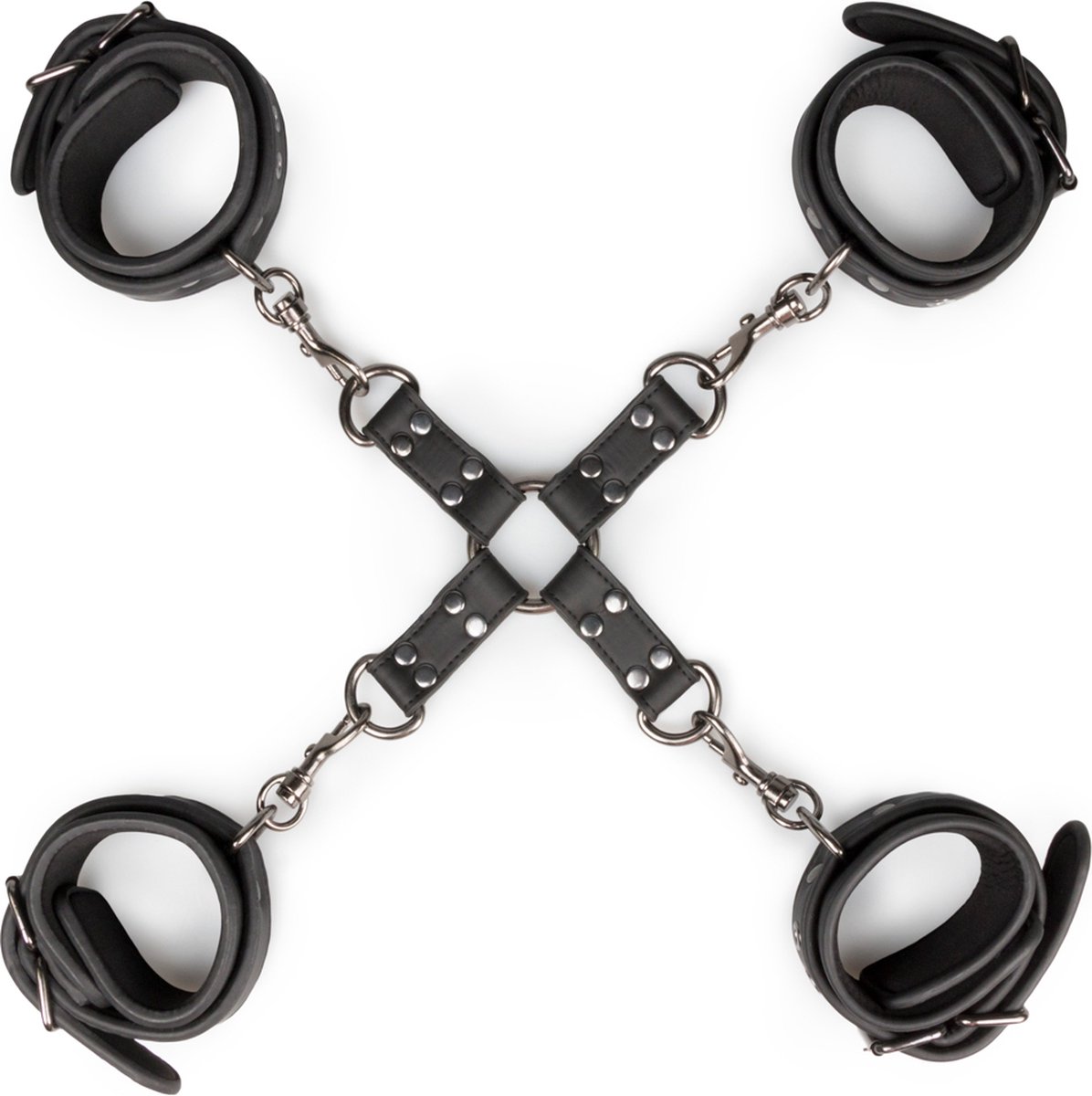 Goedkoopste EasyToys - Fetish Set met Halsband, Enkelboeien en Handboeien - Duurzaam - Bondage Set - BDSM Set - Bondage Sex Toys voor Vrouwen en Mannen - Zwart