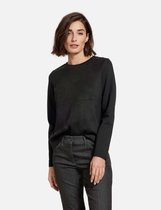 GERRY WEBER Dames Shirt met suèdelook EcoVero Schwarz-46