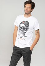 DEELUXE T-shirt met schedel LANDY White