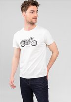 DEELUXE T-shirt met motorprint FREEMIND Natural