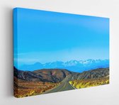 Onlinecanvas - Schilderij - Asfalt Blauwe Lucht Wolken Platteland Art Horizontaal Horizontal - Multicolor - 80 X 60 Cm