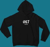 Squid Game No. 067 Hoodie | Kang Saebyeok | Kdrama | Netflix TV Merchandise | Unisex Maat L