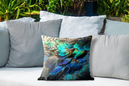 Coussin de jardin - Ressorts - Blauw - Vert - 40x40 cm - Résistant aux intempéries