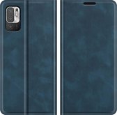 Mobigear Retro Bookcase Hoesje - Geschikt voor Poco M3 Pro - Blauw